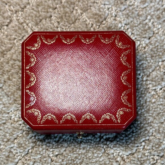 Cartier Jewelry Box – Red Leather Earring Box | Authentic Luxury Packaging - Picture 1 of 3